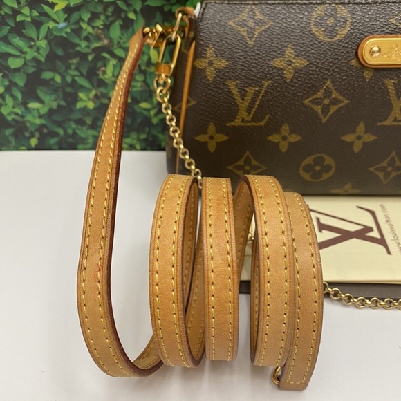 β€οΈβπ©ΉSOLDβ€οΈβπ©Ή Louis Vuitton Eva Monogram Chain Clutch Purse Crossbody (AA3102) - Picture 4 of 16